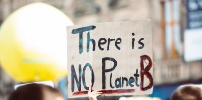 Protest sign reading "There is no planet B"