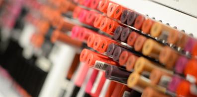 various different colours of cosmetic items